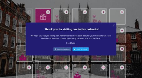 A custom digital advent calendar displaying a thank you section which was created for Lincoln BIG